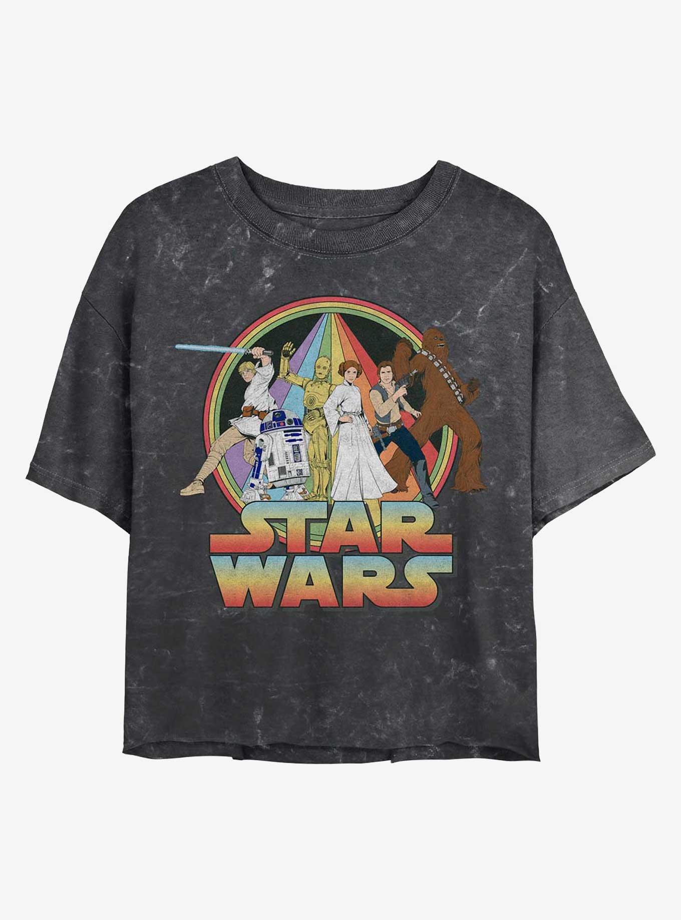 Star Wars Psychedelic Star Wars Mineral Wash Crop Womens T-Shirt, , hi-res