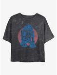 Star Wars R2-D2 Mineral Wash Crop Womens T-Shirt, BLACK, hi-res