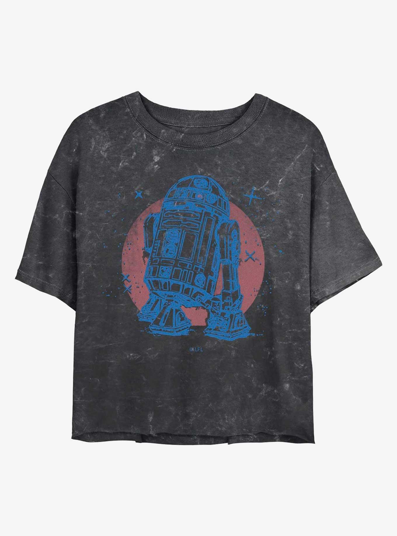 Star Wars R2-D2 Mineral Wash Crop Womens T-Shirt, , hi-res