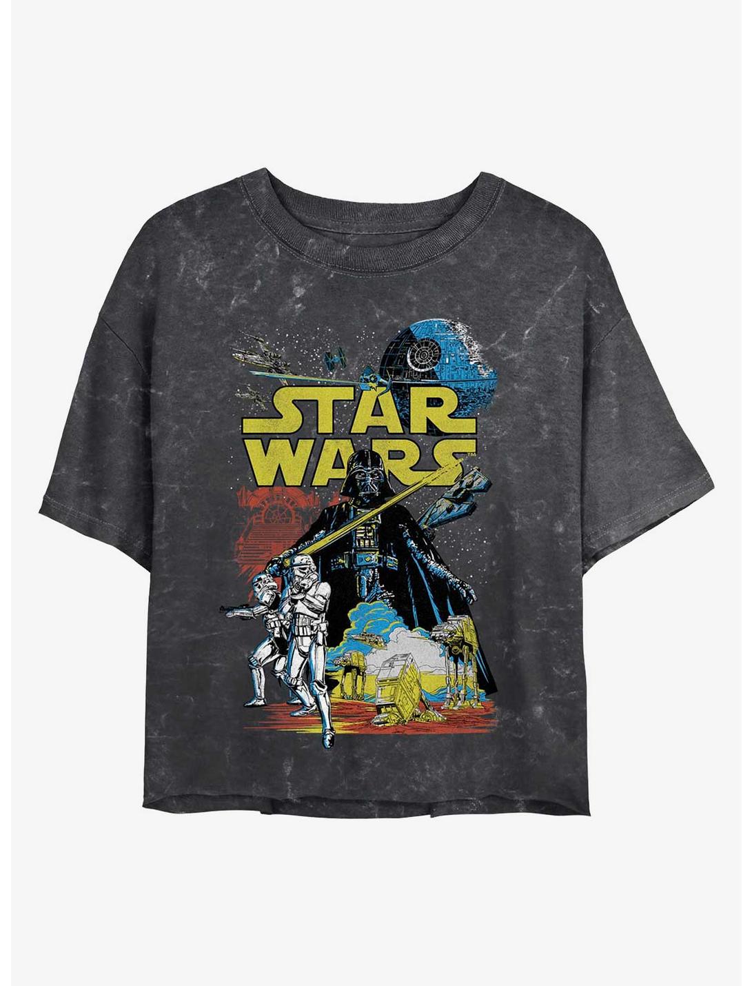 Star Wars Rebel Classic Mineral Wash Crop Womens T-Shirt, BLACK, hi-res