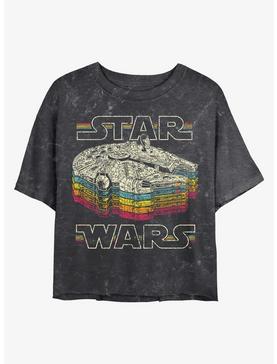 Plus Size Star Wars Retro Falcon Mineral Wash Crop Womens T-Shirt, , hi-res