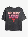 Star Wars Strong Force Mineral Wash Crop Womens T-Shirt, BLACK, hi-res