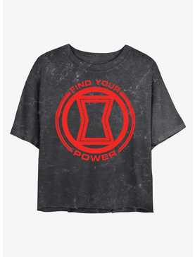 Marvel Black Widow Power of Black Widow Mineral Wash Crop Womens T-Shirt, , hi-res