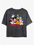 Disney Mickey Mouse Disney Squad Mineral Wash Crop Womens T-Shirt, BLACK, hi-res