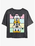 Disney Mickey Mouse Eyes On You Mineral Wash Crop Womens T-Shirt, BLACK, hi-res