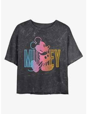 Disney Mickey Mouse Mickey Pose Mineral Wash Crop Womens T-Shirt, , hi-res