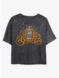 Disney Cinderella Pumpkin Carriage Mineral Wash Crop Womens T-Shirt, BLACK, hi-res