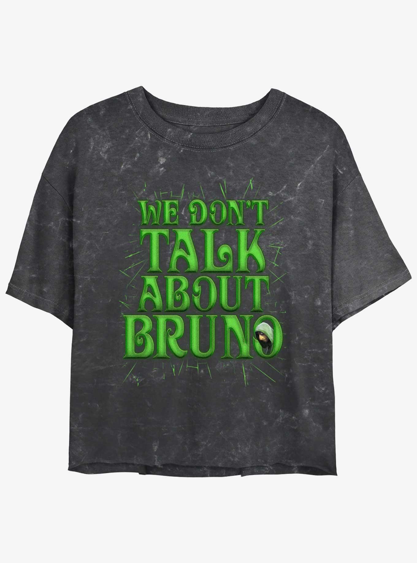 Disney Encanto Don't Talk About Bruno Mineral Wash Womens Crop T-Shirt, BLACK, hi-res