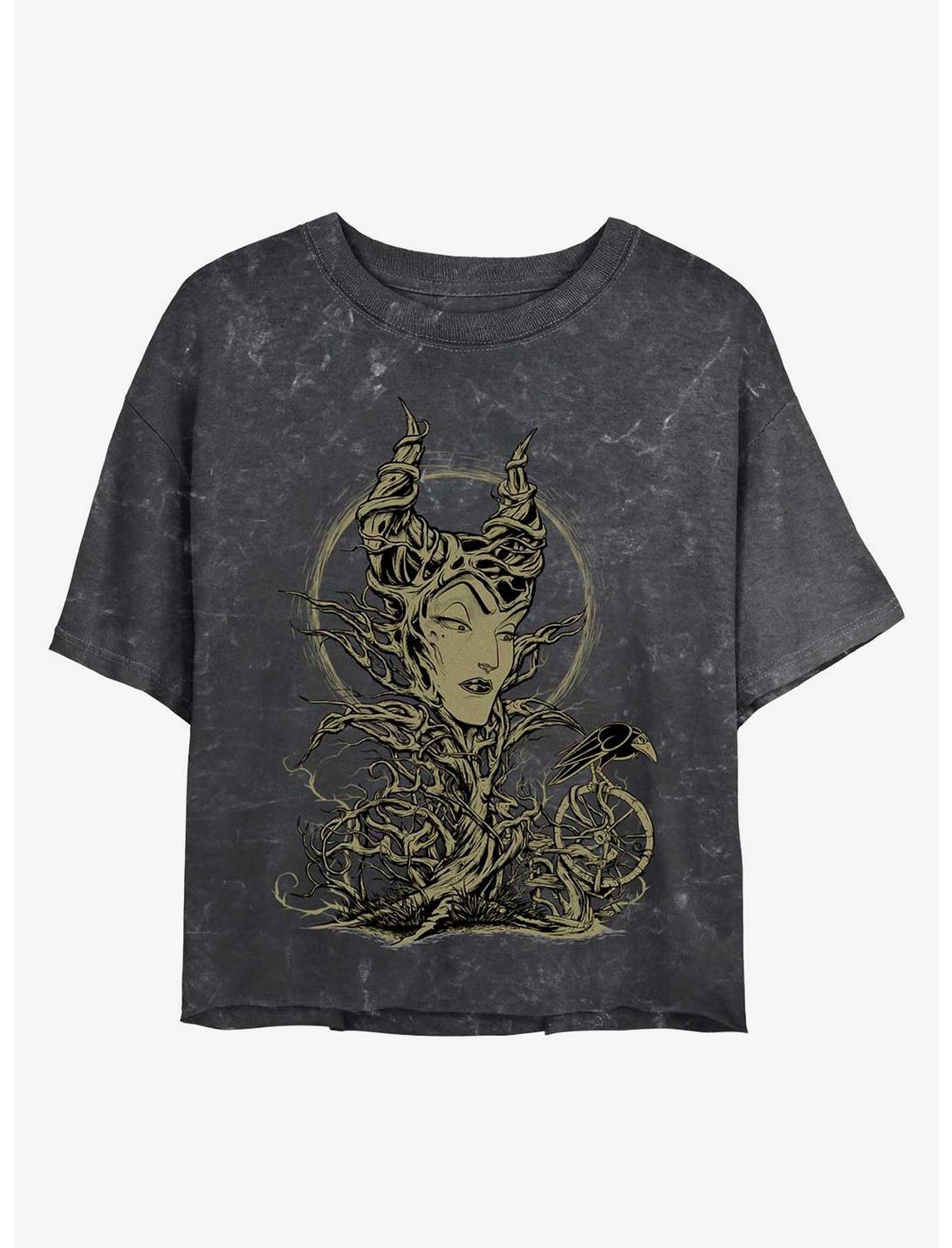 Disney Maleficent The Gift Maleficent Mineral Wash Crop Womens T-Shirt, BLACK, hi-res