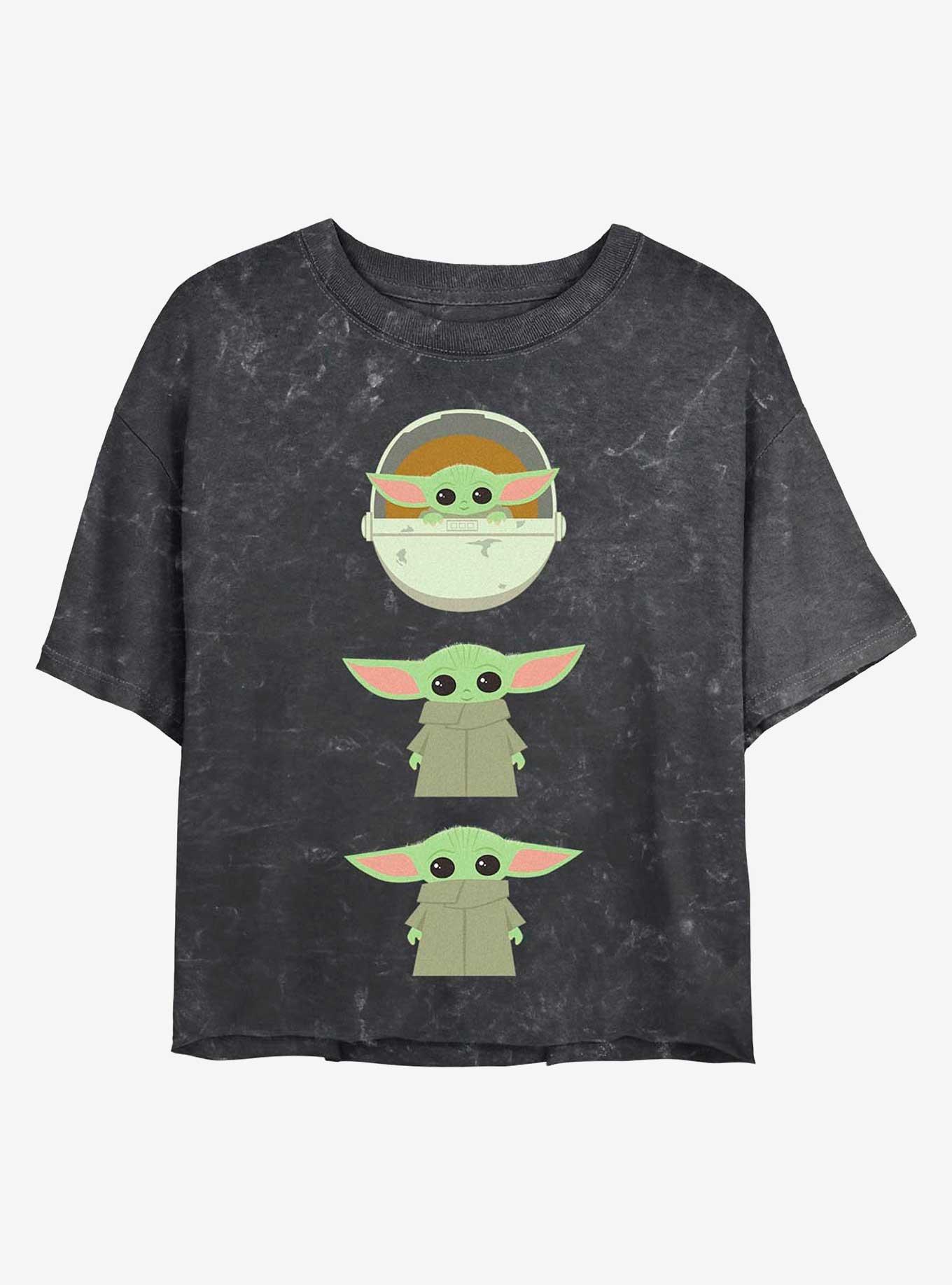 Star Wars The Mandalorian Child Stack Mineral Wash Crop Womens T-Shirt, , hi-res
