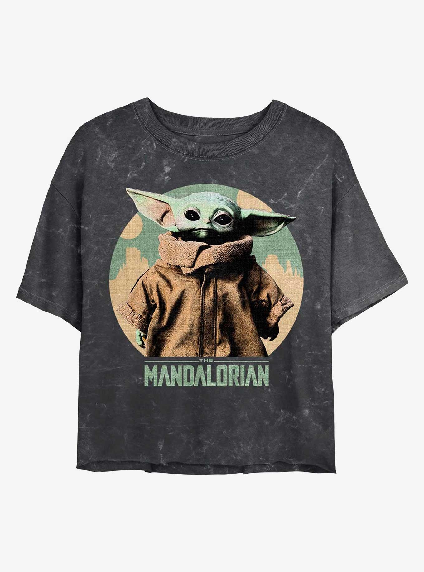 Star Wars The Mandalorian Grogu The Child Mineral Wash Crop Womens T-Shirt, , hi-res
