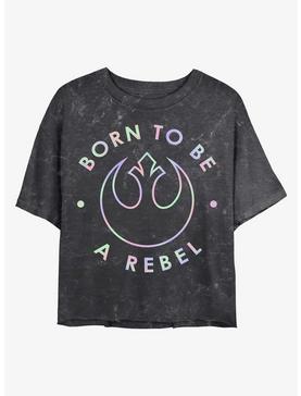 Star Wars Born To Be A Rebel Mineral Wash Crop Womens T-Shirt, , hi-res