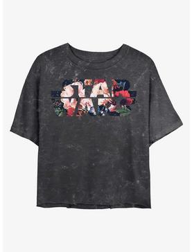 Star Wars Floral Logo Mineral Wash Crop Womens T-Shirt, , hi-res