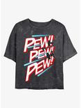 Star Wars Pew Pew Pew Mineral Wash Crop Womens T-Shirt, BLACK, hi-res
