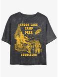 Star Wars Endor Lake Camp Mineral Wash Womens Crop T-Shirt, BLACK, hi-res