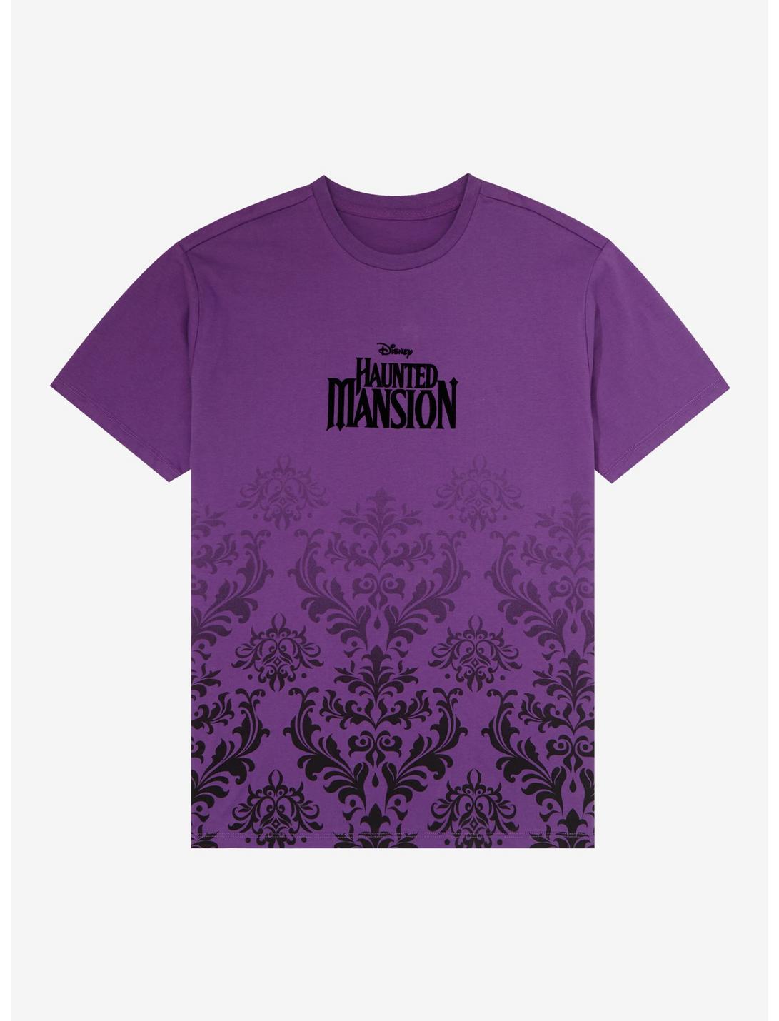 Disney Haunted Mansion Wallpaper Print T-Shirt - BoxLunch Exclusive, PURPLE, hi-res