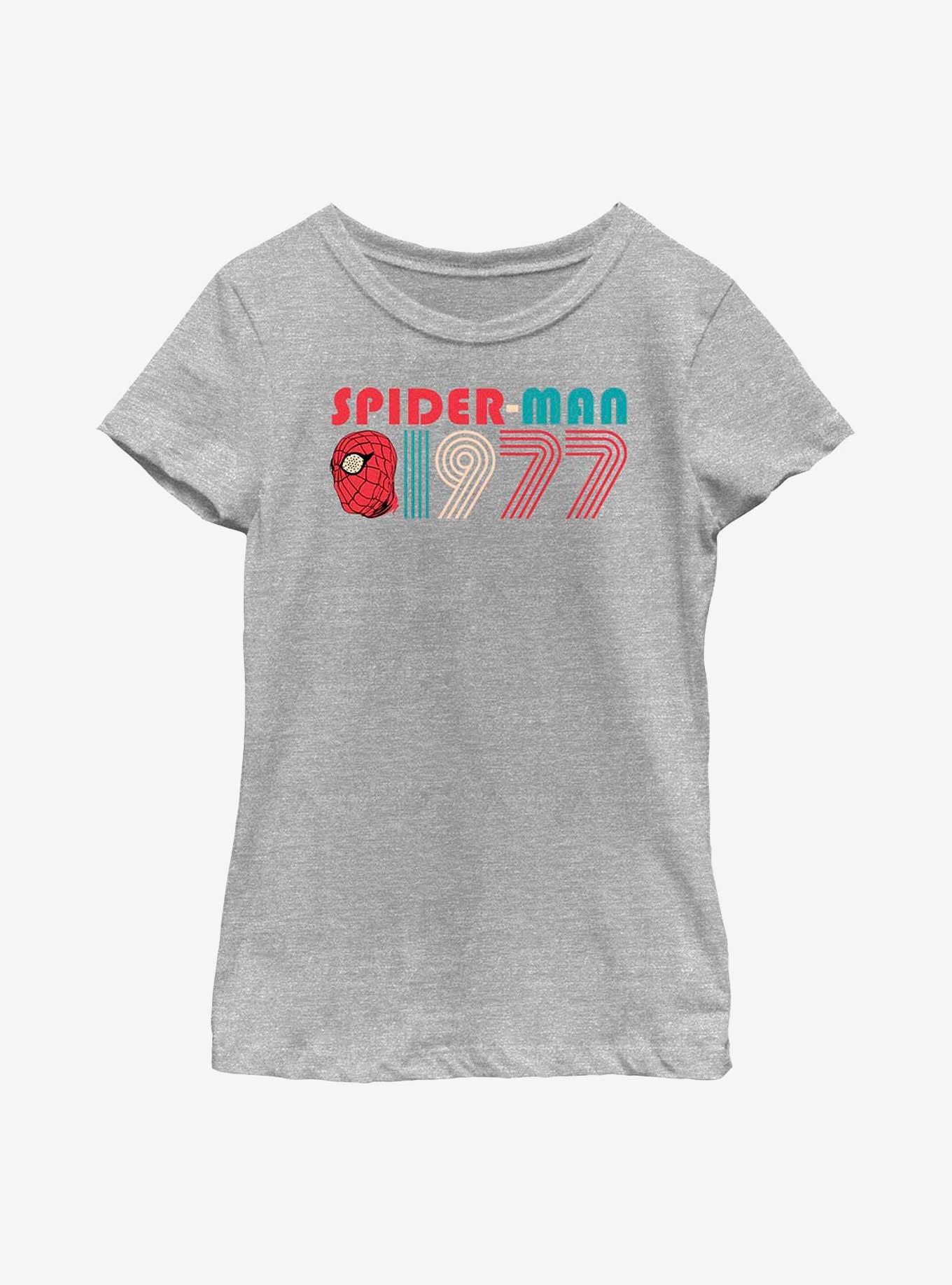 Marvel Spider-Man 1977 Retro Youth Girls T-Shirt, ATH HTR, hi-res view 1