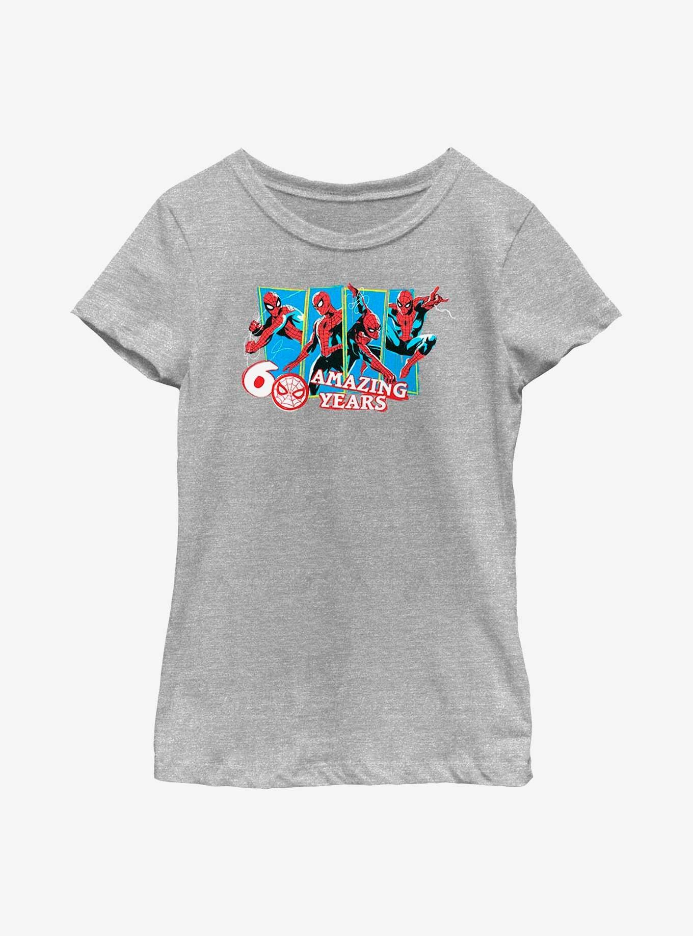 Marvel Spider-Man 60 Amazing Years Youth Girls T-Shirt, ATH HTR, hi-res