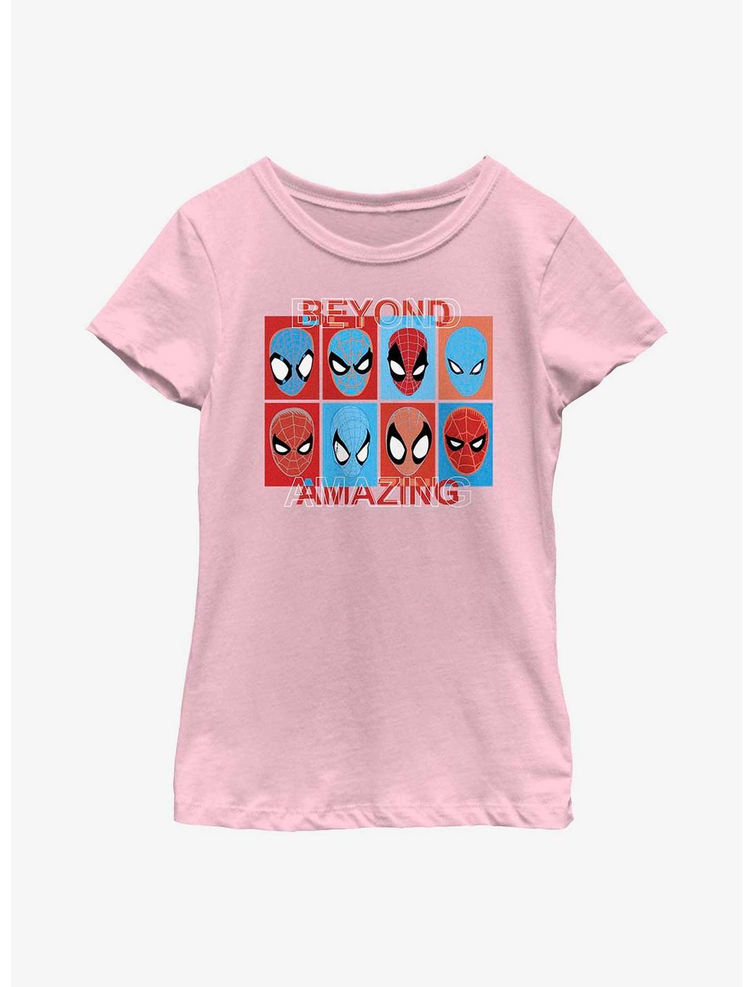 Marvel Spider-Man Beyond Amazing Squares Youth Girls T-Shirt, PINK, hi-res