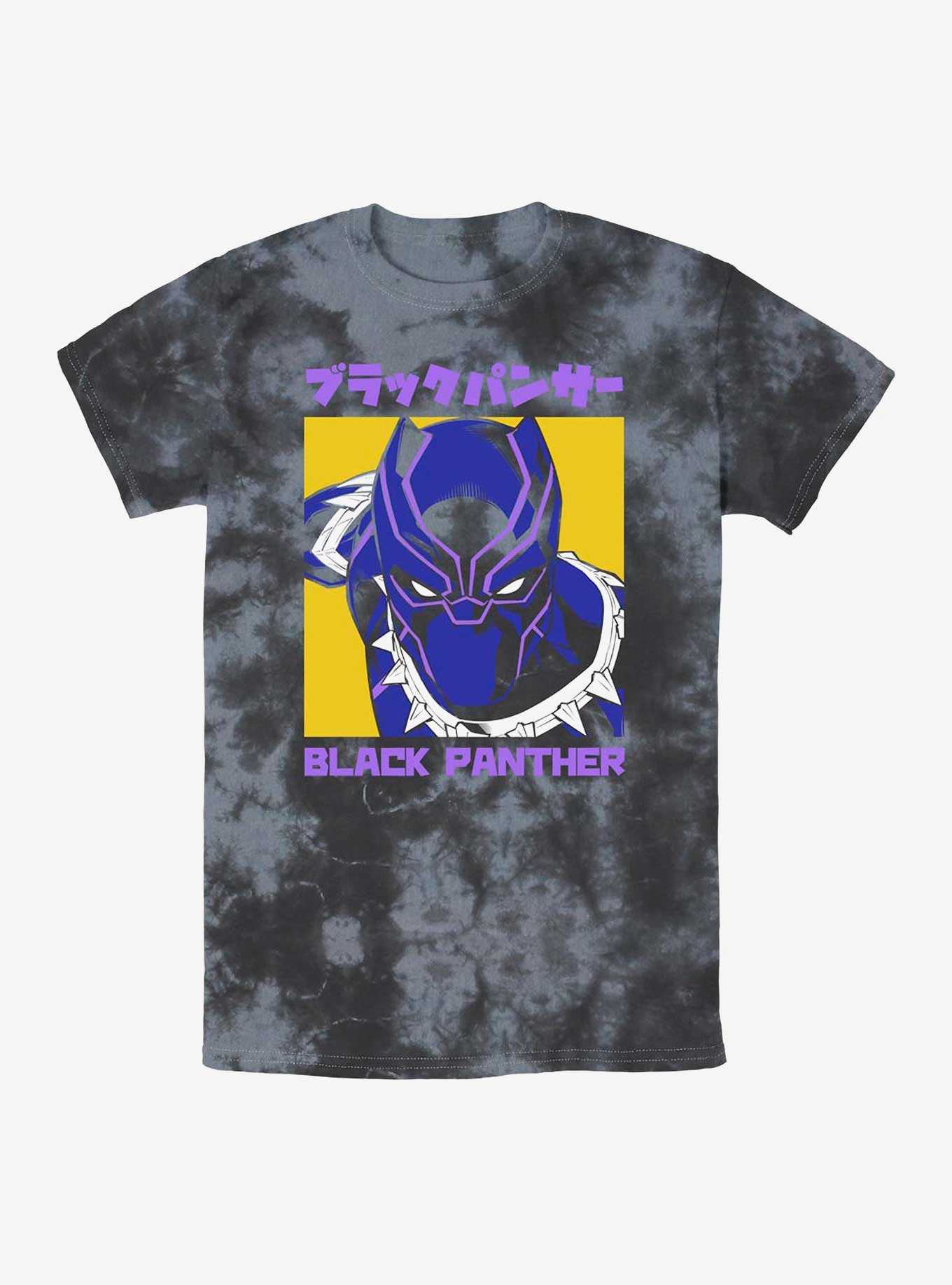 Marvel Black Panther Poster Japanese Lettering Tie-Dye T-Shirt, , hi-res