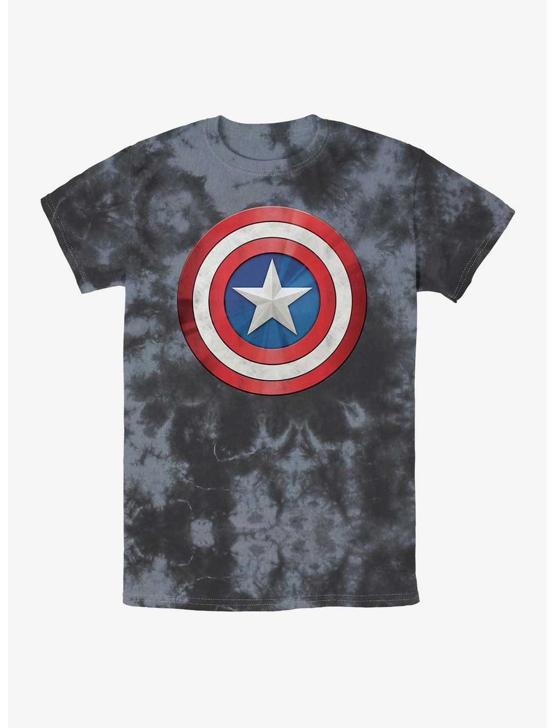 Marvel Captain America Shiny Shield Tie-Dye T-Shirt, BLKCHAR, hi-res