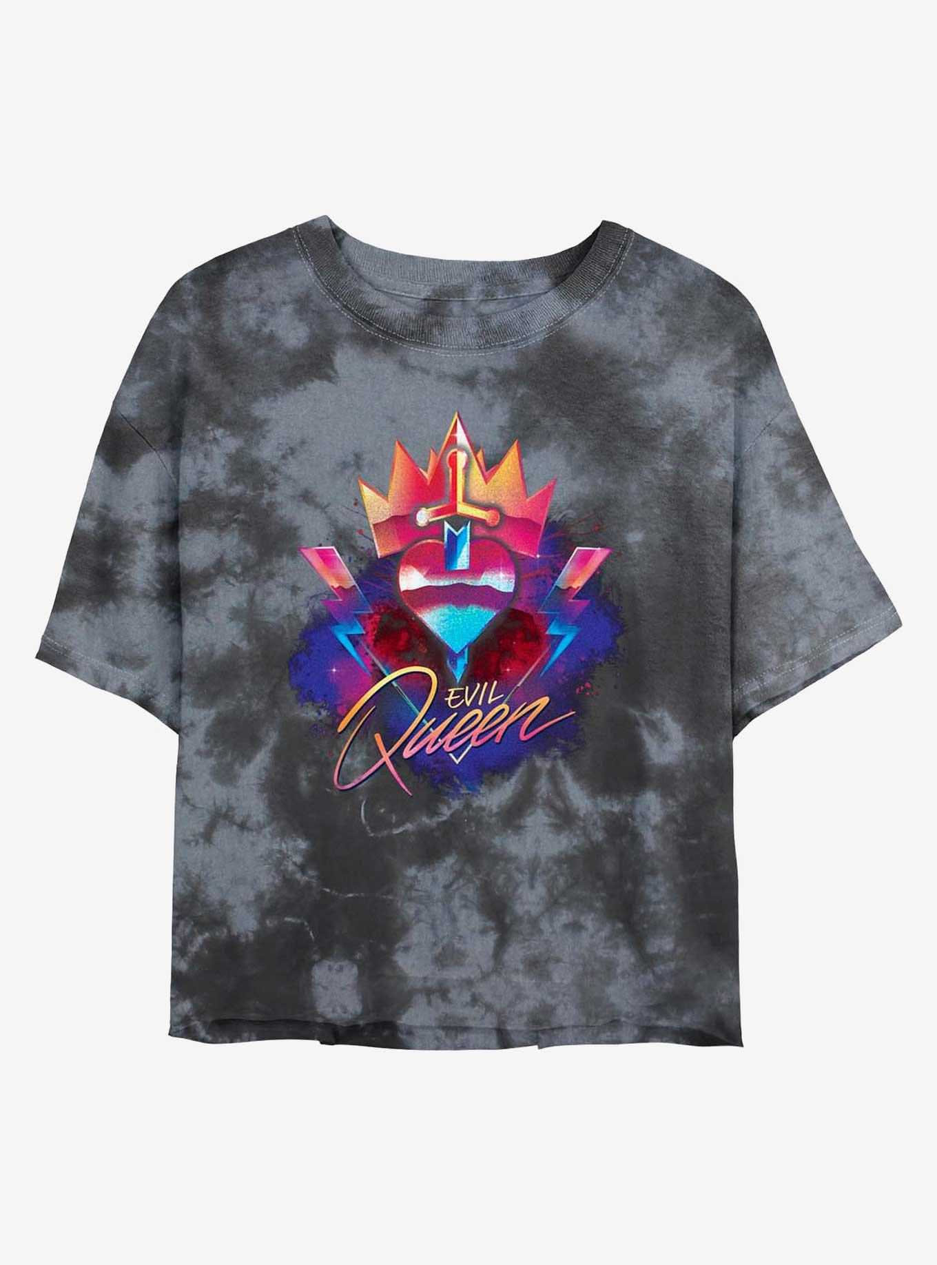 Disney Villains Evil Queen Emblem Tie-Dye Girls Crop T-Shirt, BLKCHAR, hi-res