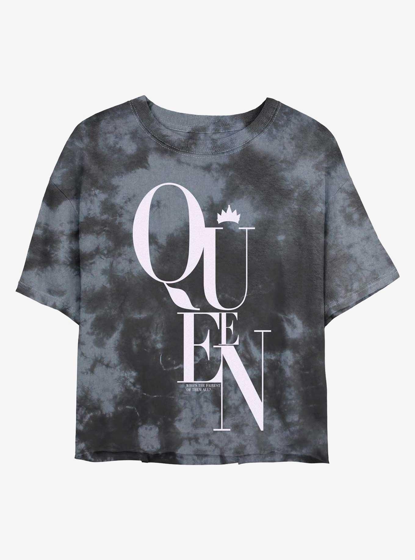 Disney Villains Crowned Evil Queen Tie-Dye Girls Crop T-Shirt, BLKCHAR, hi-res