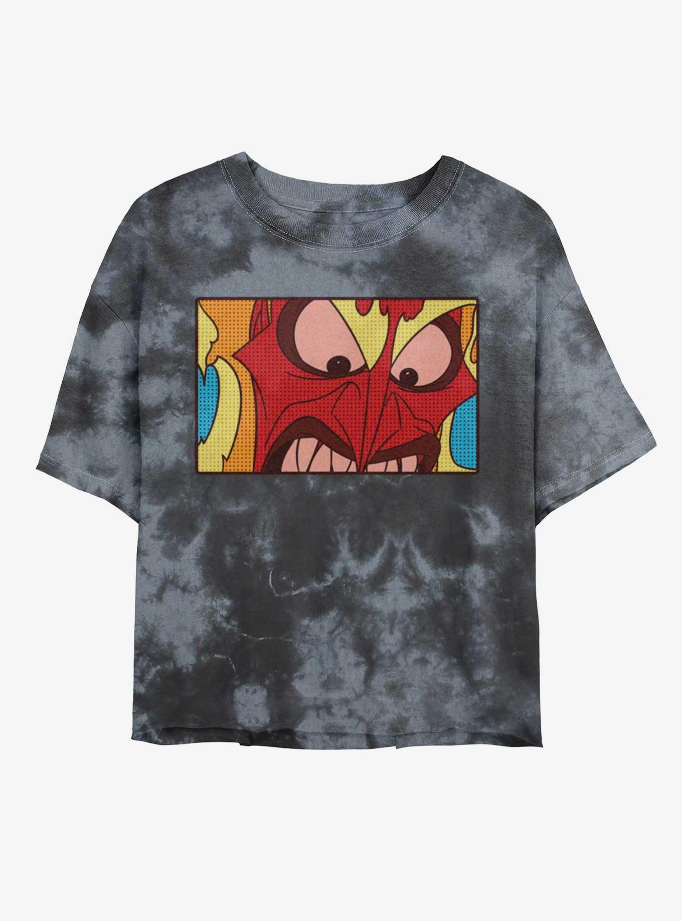 Disney Villains Angry Hades Tie-Dye Girls Crop T-Shirt, , hi-res