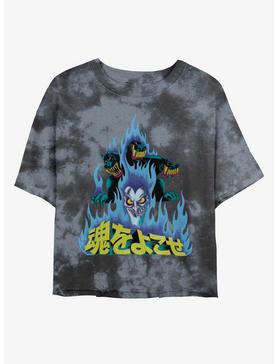 Disney Villains Hades and Cerberus Japanese Lettering Tie-Dye Girls Crop T-Shirt, , hi-res