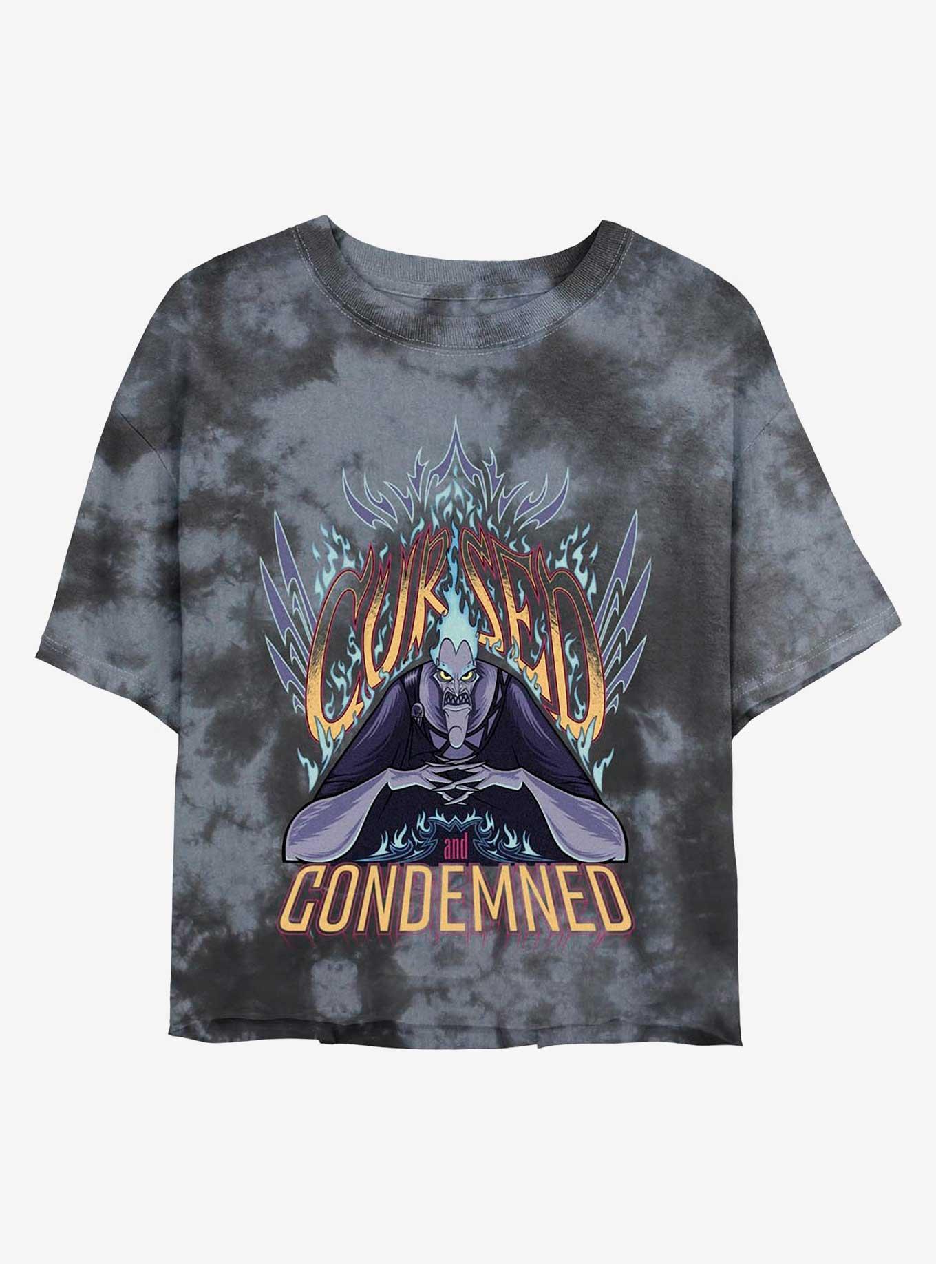 Disney Villains Hades Cursed and Condemned Tie-Dye Girls Crop T-Shirt, BLKCHAR, hi-res