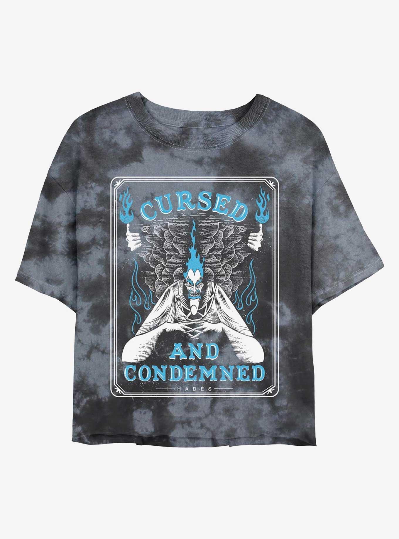 Disney Hercules Hades Cursed and Condemned Tie-Dye Girls Crop T-Shirt, BLKCHAR, hi-res