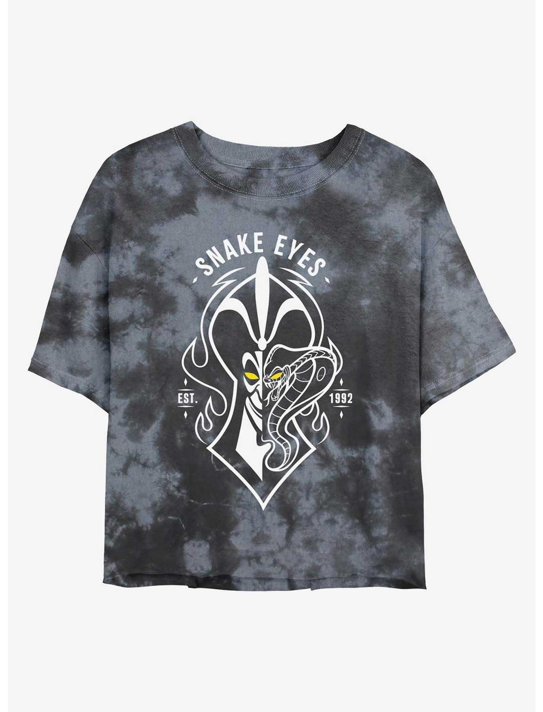 Disney Villains Jafar Snake Eyes Tie-Dye Girls Crop T-Shirt, BLKCHAR, hi-res
