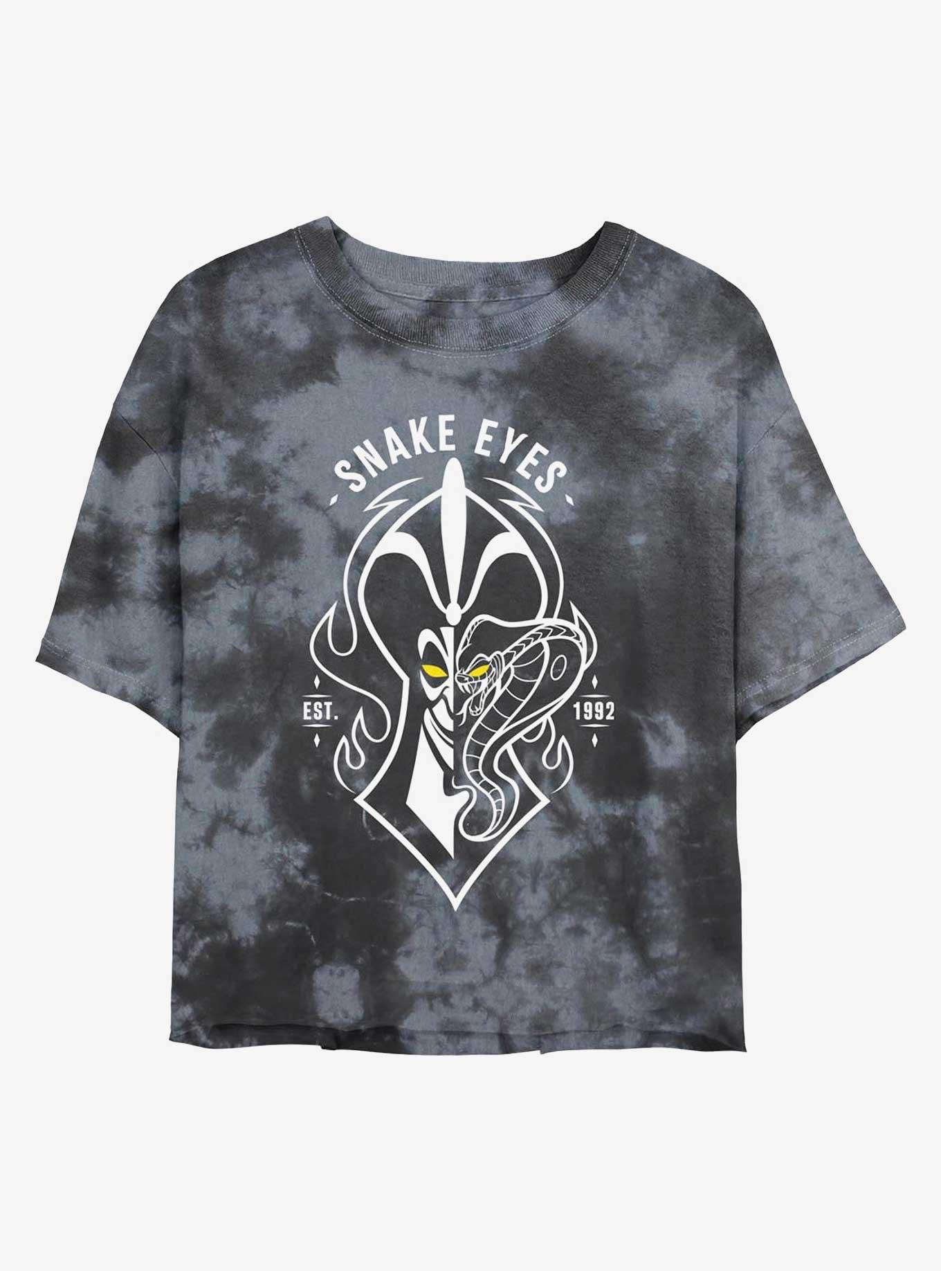 Disney Villains Jafar Snake Eyes Tie-Dye Girls Crop T-Shirt, BLKCHAR, hi-res