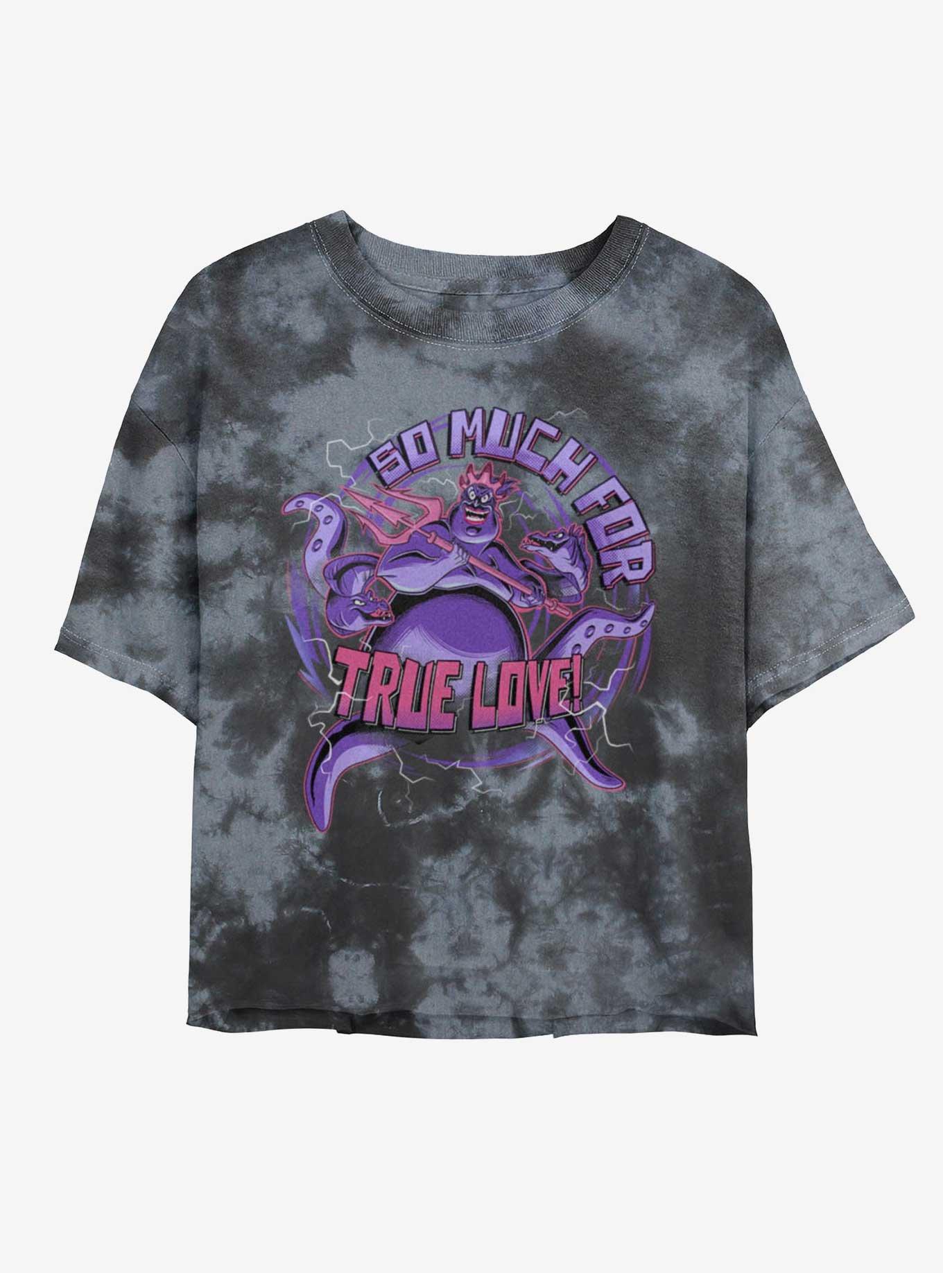 Disney The Little Mermaid Ursula So Much For True Love Tie-Dye Girls Crop T-Shirt, BLKCHAR, hi-res