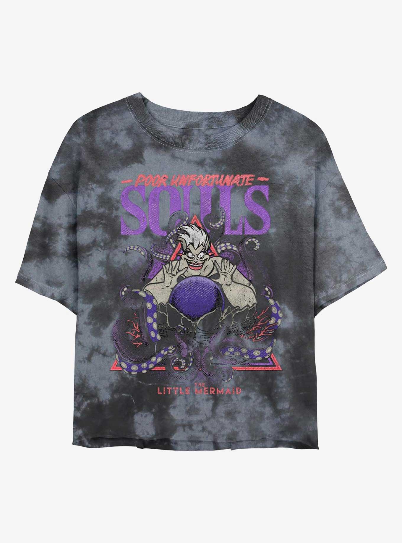 Disney The Little Mermaid Ursula Poor Unfortunate Souls Tie-Dye Girls Crop T-Shirt, BLKCHAR, hi-res