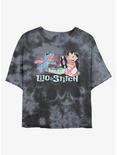 Disney Lilo & Stitch Duo Records Tie-Dye Girls Crop T-Shirt, BLKCHAR, hi-res