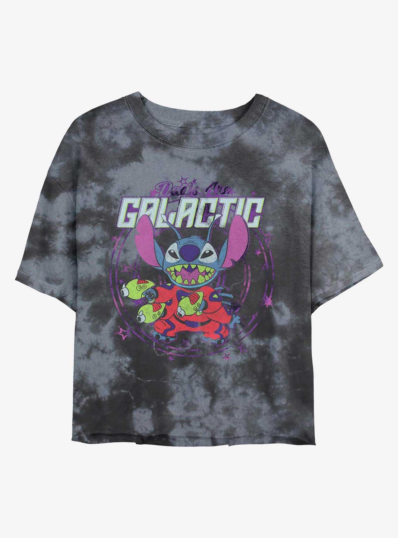 Disney Lilo & Stitch Galactic Dad Tie-Dye Girls Crop T-Shirt, , hi-res