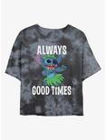 Disney Lilo & Stitch Always Good Times Tie-Dye Girls Crop T-Shirt, BLKCHAR, hi-res