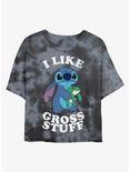 Disney Lilo & Stitch I Like Gross Stuff Tie-Dye Girls Crop T-Shirt, BLKCHAR, hi-res