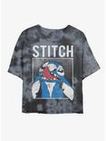 Disney Lilo & Stitch In My Head Tie-Dye Girls Crop T-Shirt, BLKCHAR, hi-res