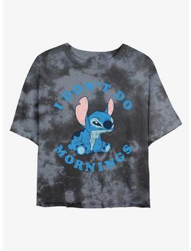 Disney Lilo & Stitch I Don't Do Mornings Tie-Dye Girls Crop T-Shirt, , hi-res