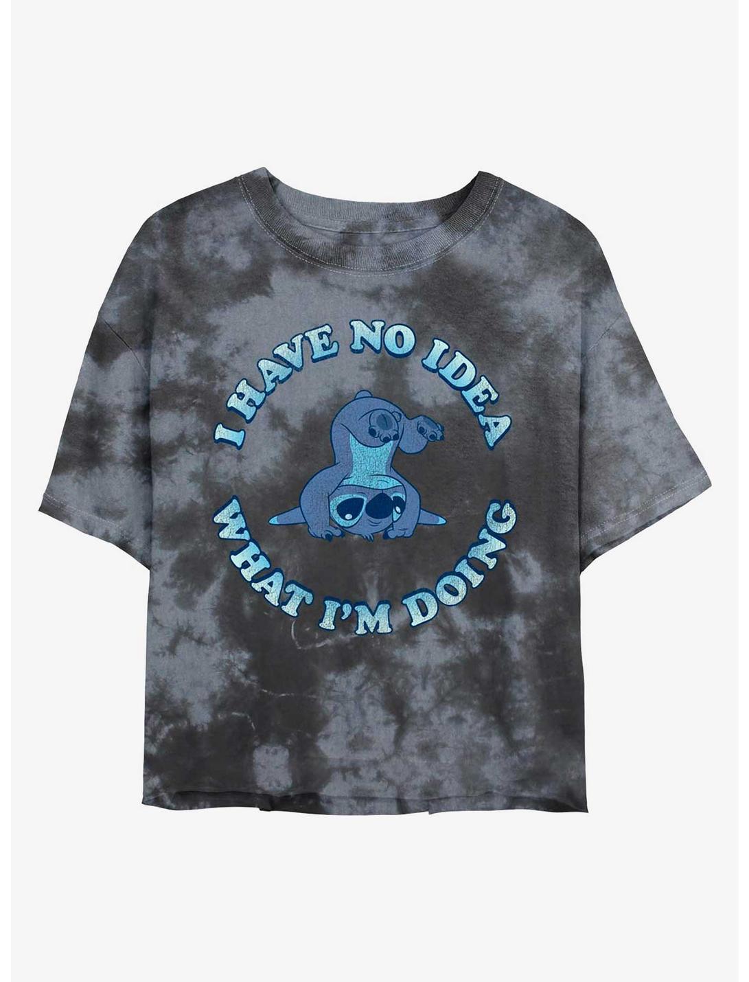 Disney Lilo & Stitch No Idea Tie-Dye Girls Crop T-Shirt, BLKCHAR, hi-res