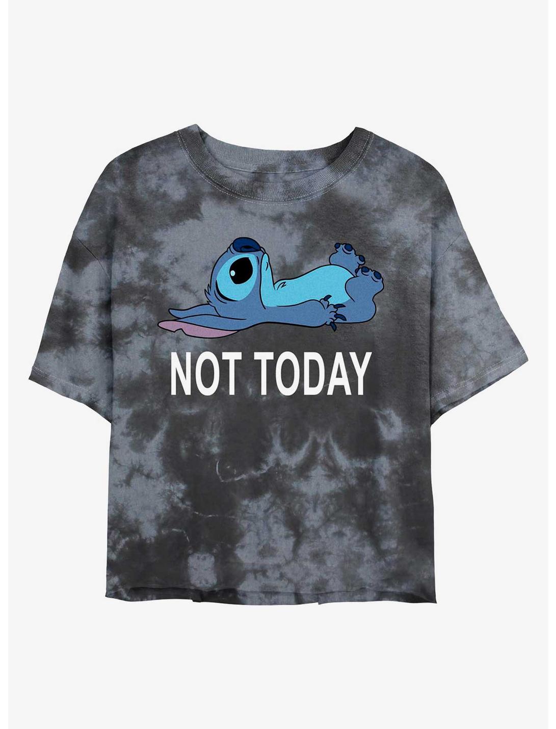 Disney Lilo & Stitch Not Today Tie-Dye Girls Crop T-Shirt, BLKCHAR, hi-res