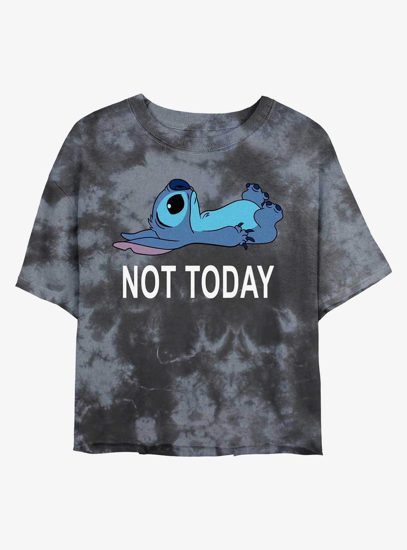 Disney Lilo & Stitch Not Today Tie-Dye Girls Crop T-Shirt, BLKCHAR, hi-res