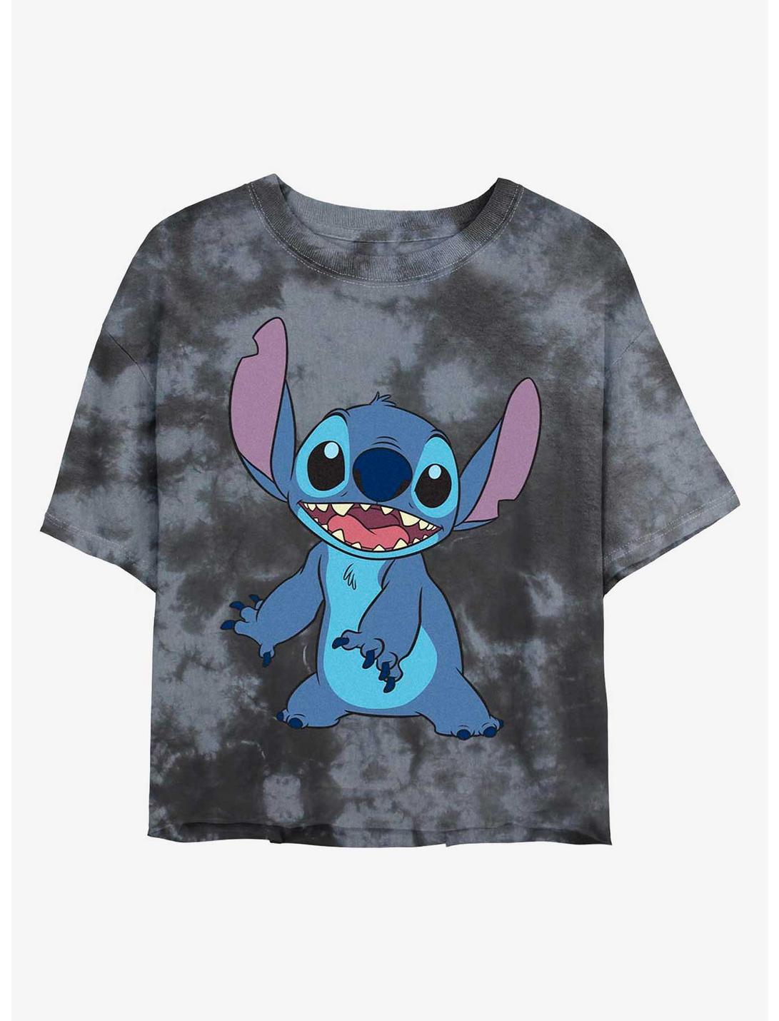 Disney Lilo & Stitch Pose Tie-Dye Girls Crop T-Shirt, BLKCHAR, hi-res
