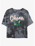 Disney Lilo & Stitch Rainbow Ohana Tie-Dye Girls Crop T-Shirt, BLKCHAR, hi-res
