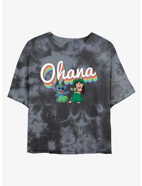 Disney Lilo & Stitch Rainbow Ohana Tie-Dye Girls Crop T-Shirt, , hi-res