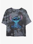 Disney Lilo & Stitch Simply Stitch Tie-Dye Girls Crop T-Shirt, BLKCHAR, hi-res