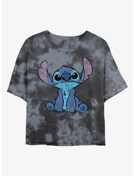 Disney Lilo & Stitch Simply Stitch Tie-Dye Girls Crop T-Shirt, , hi-res