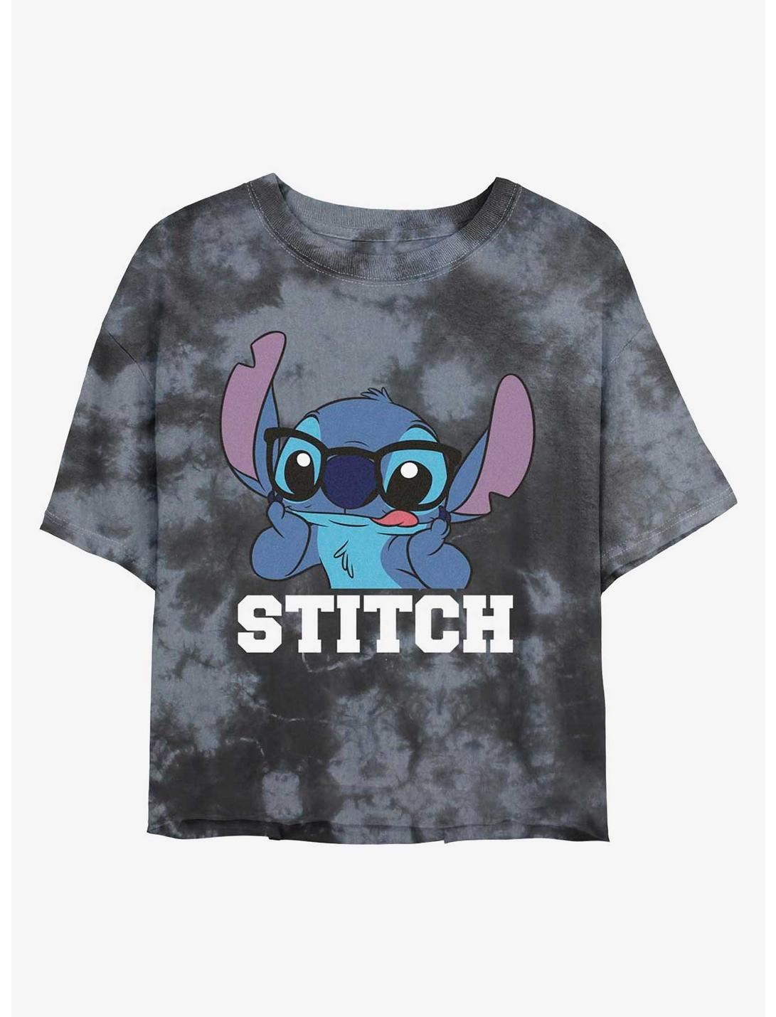Disney Lilo & Stitch Smart Stitch Tie-Dye Girls Crop T-Shirt, BLKCHAR, hi-res